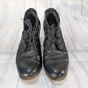 AS 98 2nd Step Black Leather Lace-Up Ankle Boots Size 37